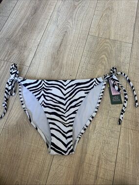 wild fable Black & White Zebra Tie-Side Bikini Bottoms